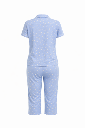 Pescador Manga Curta Aberto Flores & Amores em Algodão - Lua Encantada