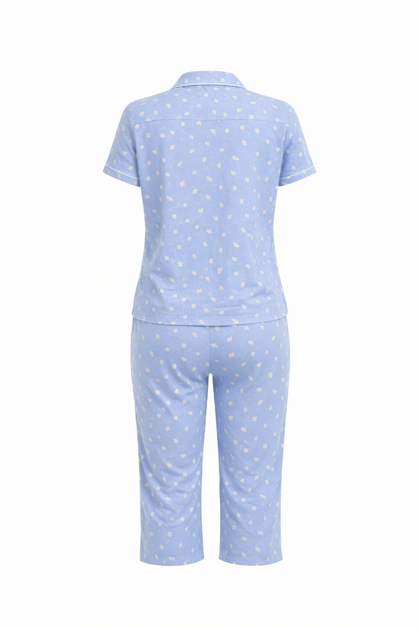 Pescador Manga Curta Aberto Flores & Amores em Algodão - Lua Encantada