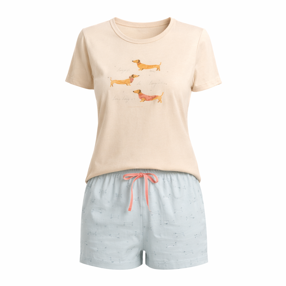 Short Doll Manga Curta Doguinhos em Algodão - Lua Encantada