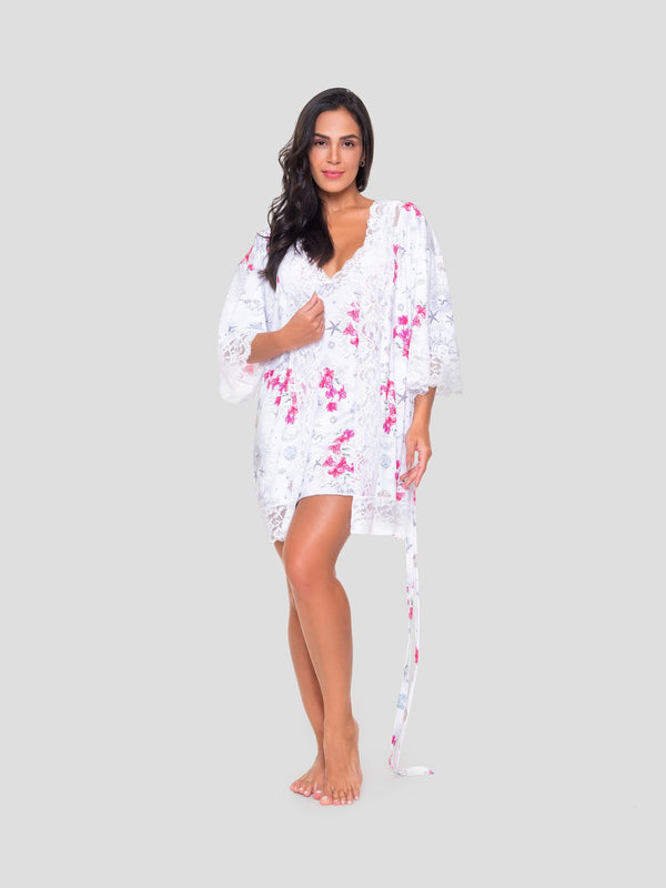 Kimono Light Print Afrodite Malha Fria Poliamida - Bocejinho