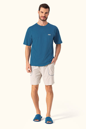 Pijama Masculino Manga Curta Let's Rock em Algodão - Lua Encantada