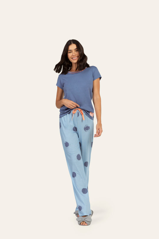Pijama Manga Curta Entusiasmo em Algodão - Lua Encantada