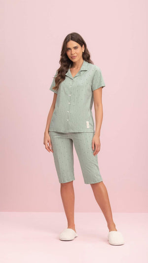 Pescador Manga Curta Aberto Coração em Algodão - Lua Encantada