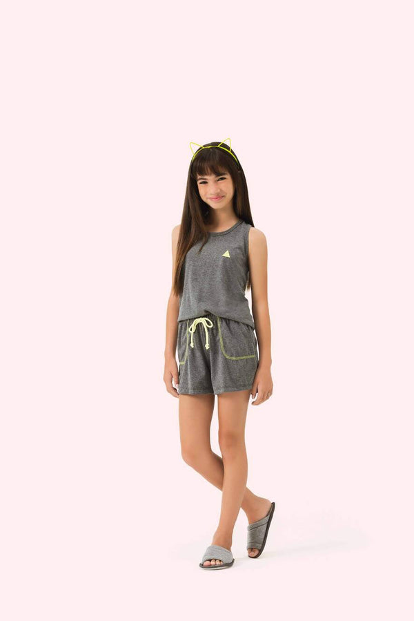 Short Doll Infantil Regata Nadador Lealdade em Malha Mescla - Lua Encantada