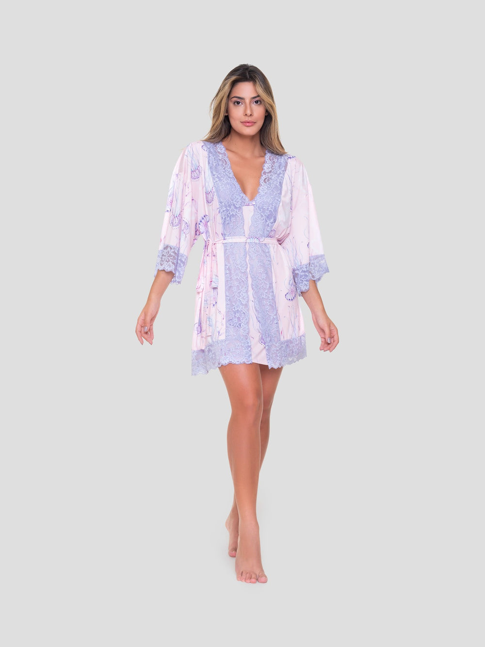 Kimono Light Print Afrodite Malha Fria Poliamida - Bocejinho