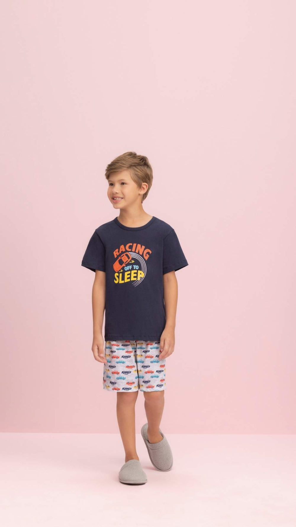 Pijama Curto Masculino Infantil Racing em Algodão - Lua Encantada