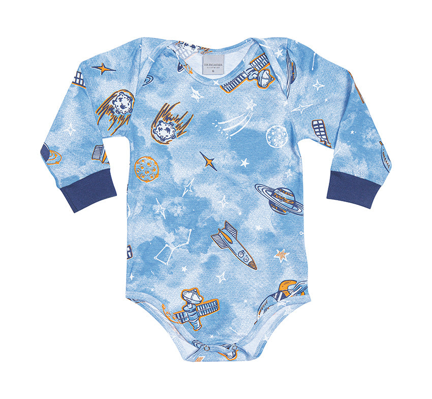 Body Bebê Masculino com Calça Space Boy em Cotton - Lua Encantada