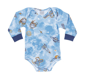 Body Bebê Masculino com Calça Space Boy em Cotton - Lua Encantada