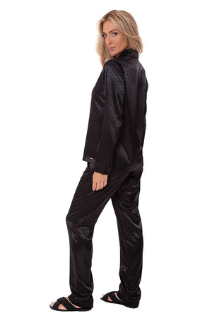 Pijama Manga Longa Leonora em Cetim - Divina Noite