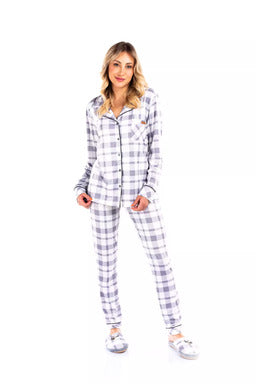 Pijama Manga Longa Aberto Yasmin em Sublime Velutato - Vairelli