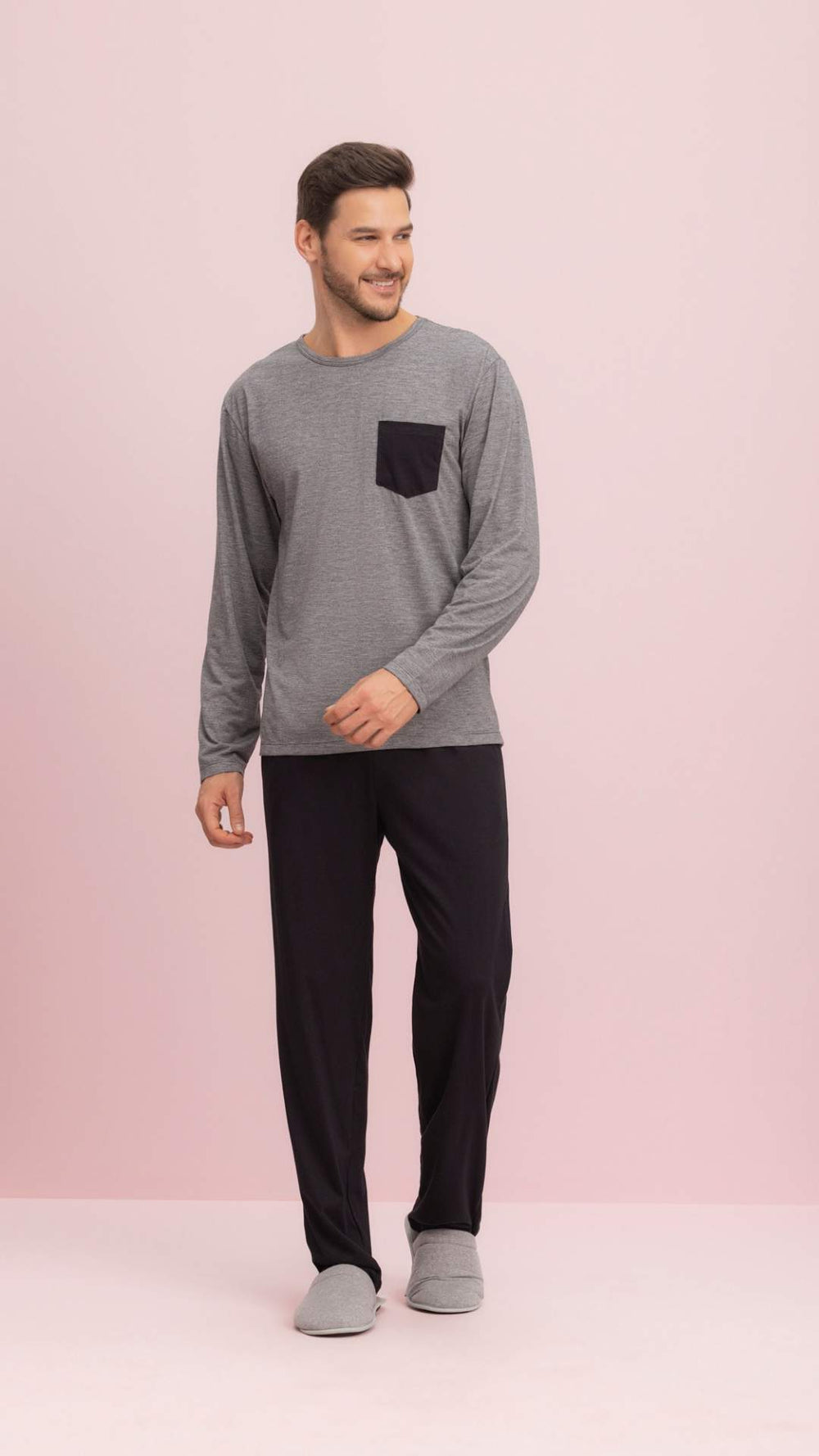 Pijama Manga Longa Masculino Le Men em Algodão - Lua Encantada