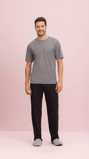 Pijama Manga Curta Masculino Le Men em Algodão - Lua Encantada