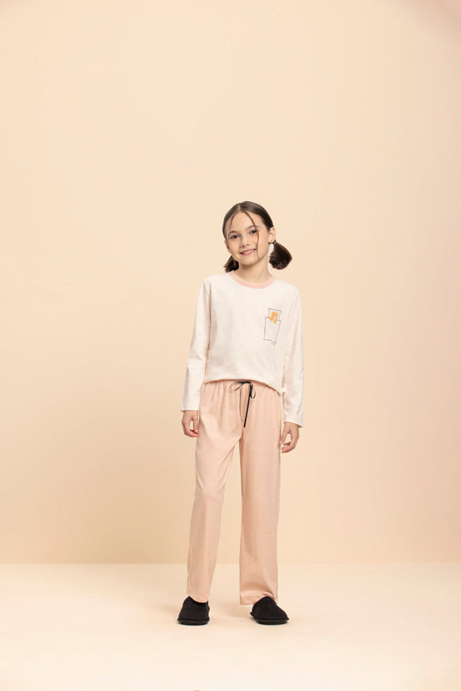 Pijama Manga Longa Infantil Conforto Diário em Algodão - Lua Encantada