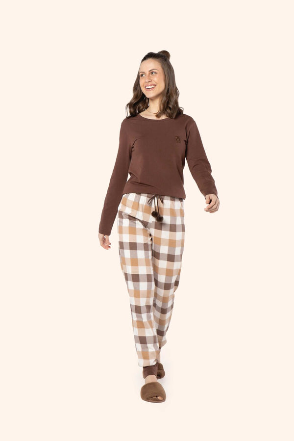 Pijama Manga Longa Feminino Clube da Preguiça em Cotton e Algodão - Lua Encantada