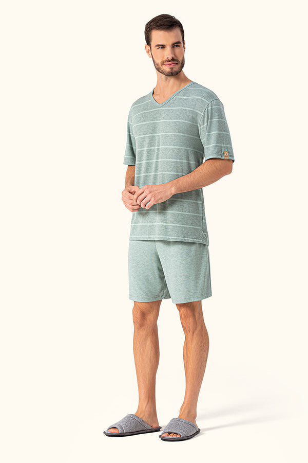 Pijama Masculino Manga Curta Singelo em Viscose - Lua Encantada