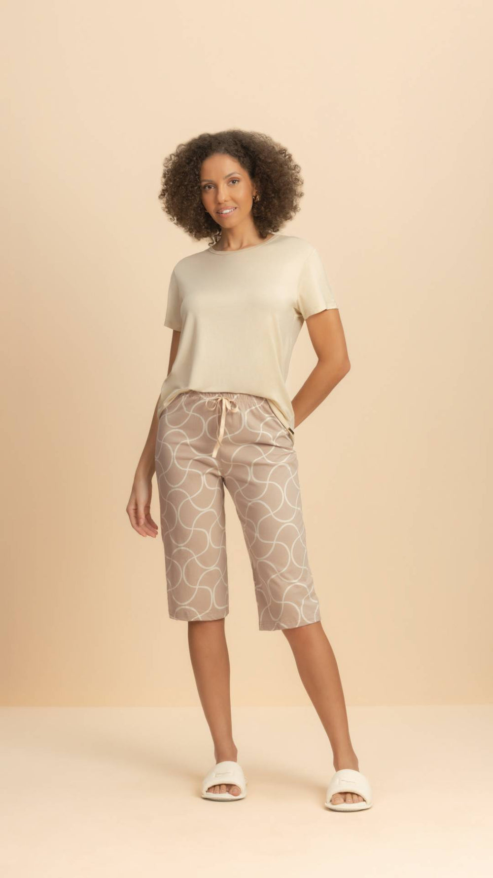 Pescador Manga Curta Sofisticada em Algodão - Lua Encantada