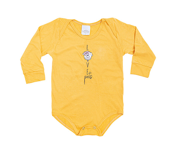 Body Bebê Feminino com Calça Love Pets em Cotton - Lua Encantada