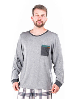 Pijama Masculino Manga Longa Yan em Sublime Velutato - Vairelli