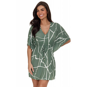 Kaftan Meia Manga Angra em Malha Mescla - Divina Noite