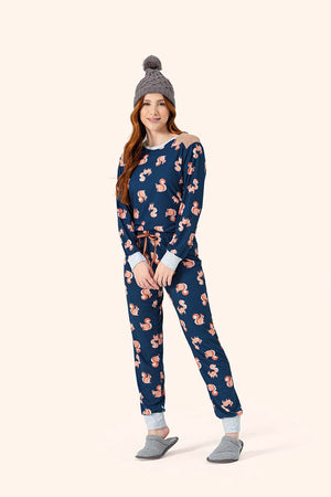 Pijama Manga Longa Fechado Feminino em Algodão - Lua Encantada