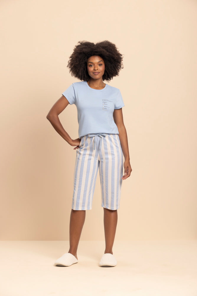 Pescador Manga Curta Checklist em Algodão - Lua Encantada