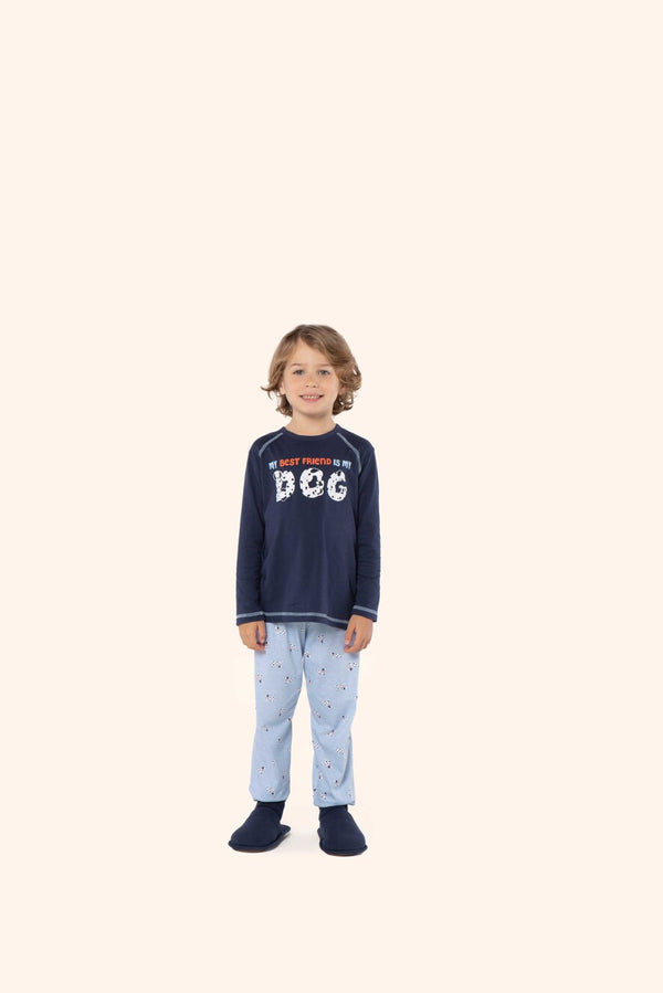 Pijama Manga Longa Masculino Infantil Dálmata em Algodão - Lua Encantada - 04