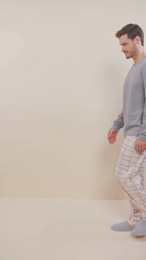 Pijama Manga Longa Masculino Polar em Algodão - Lua Encantada
